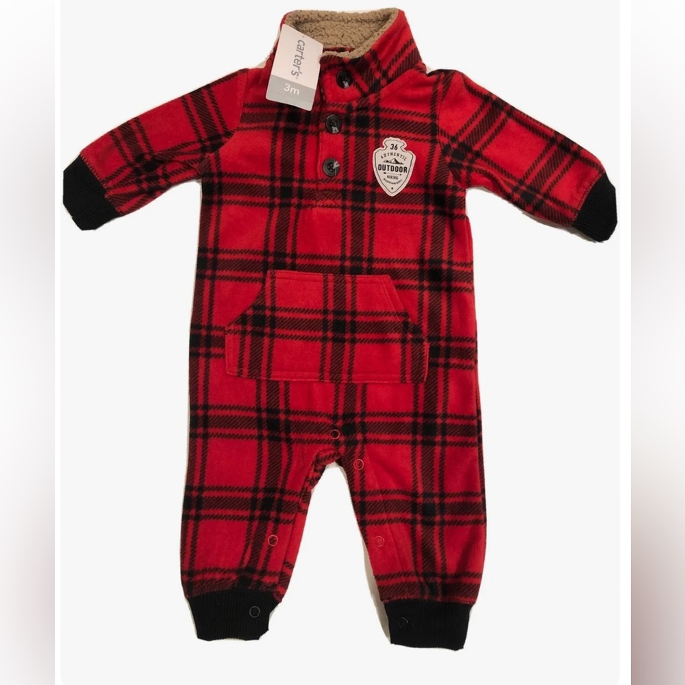 CARTERS BABY BOYS WARM OUTDOOR 1 Piece Romper New With Tags